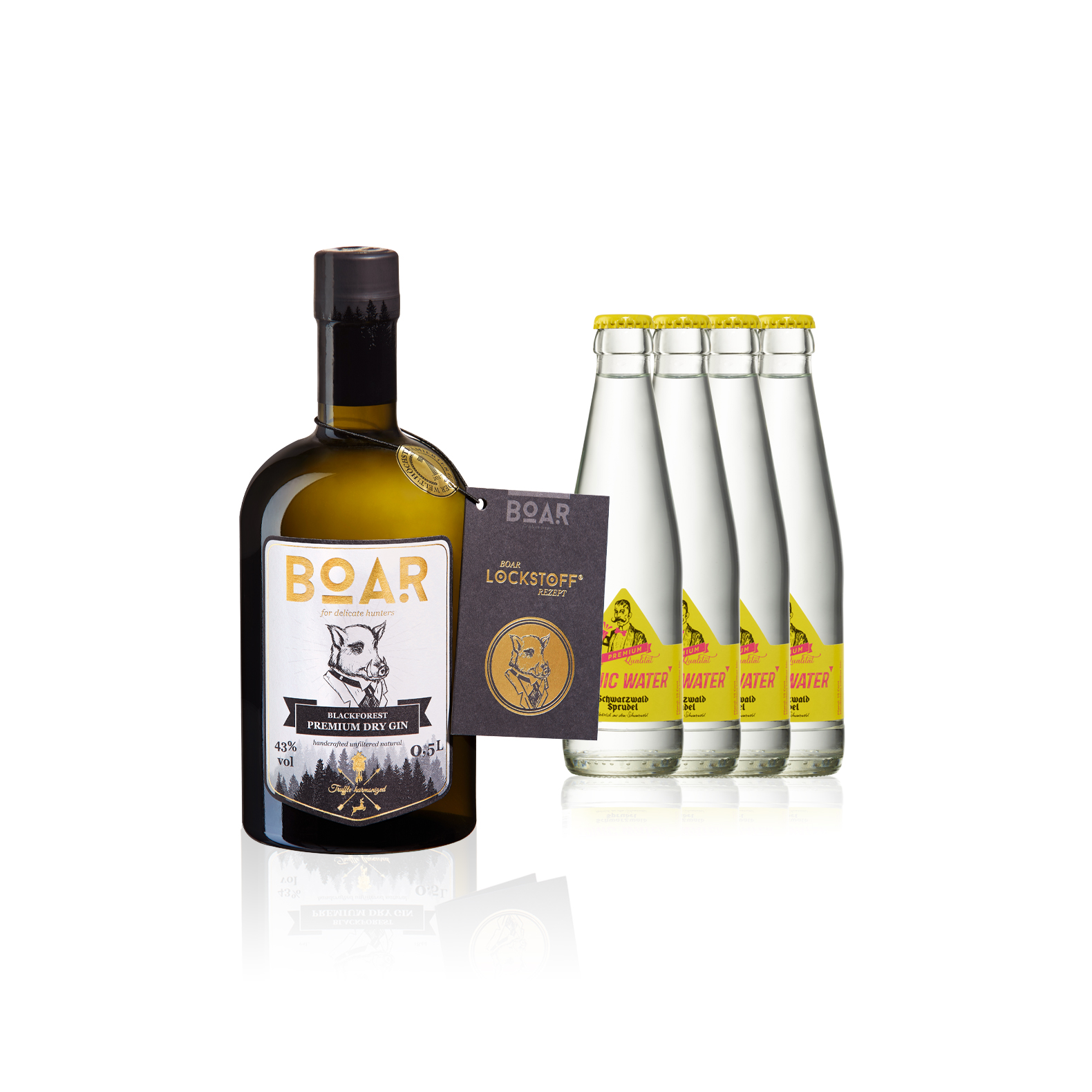 BOAR Gin® 0,5l 43% Vol - Heimat Bundle mit Schwarzwald Tonic - BOAR Gin® -  Höchstprämierter Gin der Welt