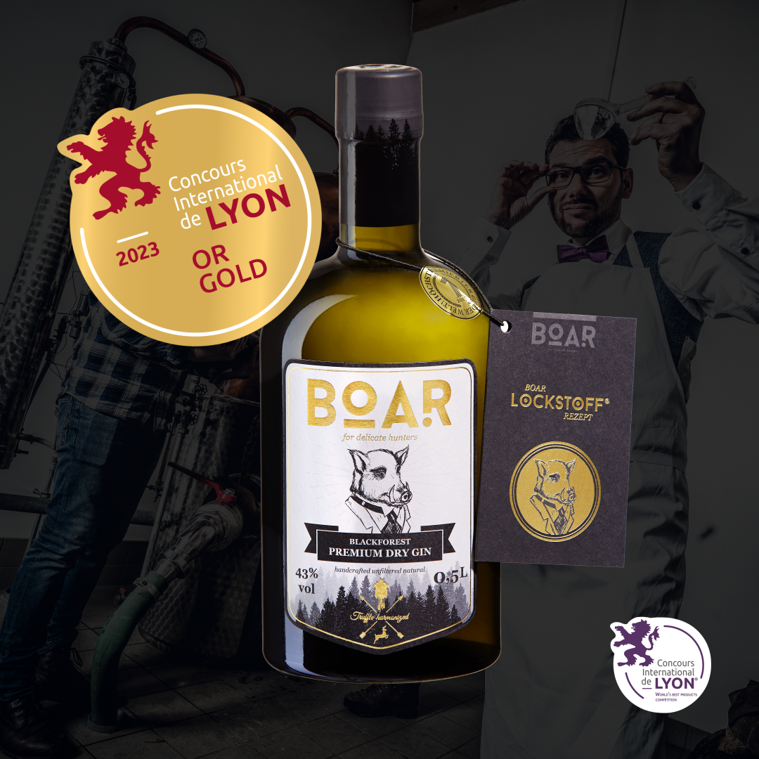 Boar Blackforest Dry Gin Gewinnt Goldmedaille Beim Concours International De Lyon 2023 Boar